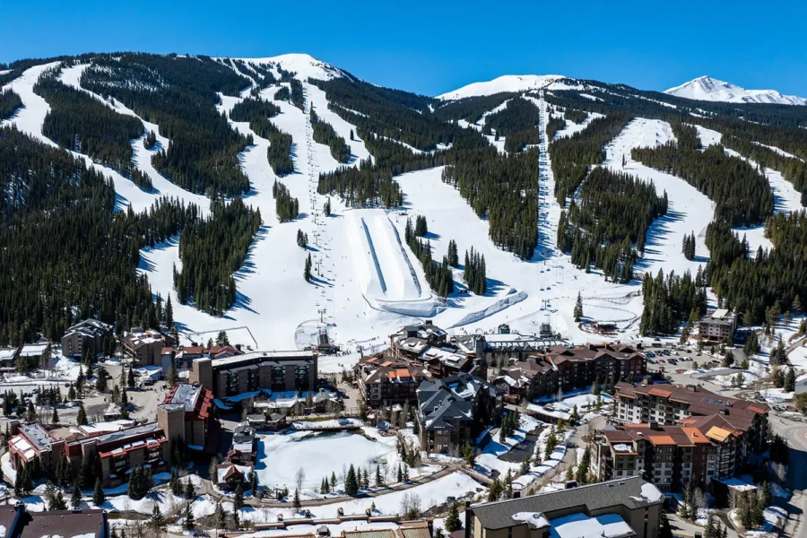 Copper Mountain, Summit County Colorado ski village in winter highlighting luxury resort lifestyle