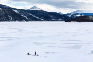 Dillon Reservoir in winter, Summit County, Colorado